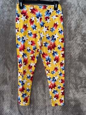 LuLaRoe Yellow Star Print Leggings